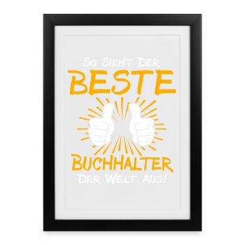 Idée de cadeau pour comptable - Affiche encadrée (27 × 37 cm) - noir - Devant