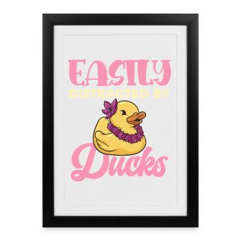 Duck Distraction Duck Design - Framed poster (27 × 37 cm) - black - Front
