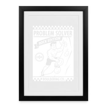 Problem Solver Rock Edition Climbing Wall Fun - Framed poster (27 × 37 cm) - black - Front