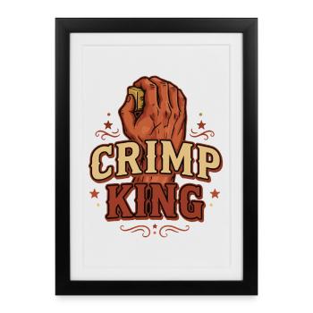 Crimp King Rock Climbing Bouldering Fun - Framed poster (27 × 37 cm) - black - Front