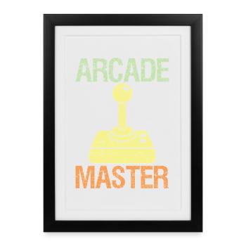 Manette Arcade Master Classic Rétro Gaming - Affiche encadrée (27 × 37 cm) - noir - Devant