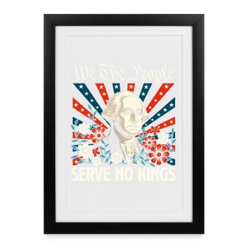 We The People Serve No Kings Democracy USA - Framed poster (27 × 37 cm) - black - Front