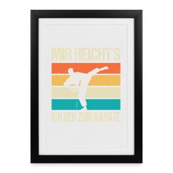 Cadeaux d’entraînement en karaté Entraînement en karaté - Affiche encadrée (27 × 37 cm) - noir - Devant