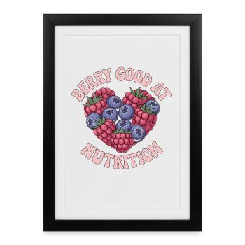 Nutritionniste Berry Good At Nutrition Diététicien - Affiche encadrée (27 × 37 cm) - noir - Devant