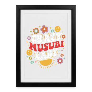 Madame folle Musubi - Affiche encadrée (27 × 37 cm) - noir - Devant