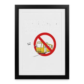 Schwarzfahrer - Ich fahre schwarz - Öffis Protest  - Gerahmtes Poster (27 × 37 cm) - Schwarz - Vorne