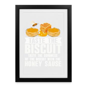 Goûte le filet biscuit miel - Affiche encadrée (27 × 37 cm) - noir - Devant