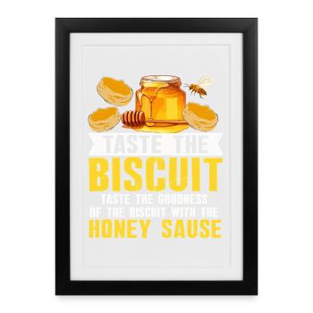 Honey Biscuit Slogan Tee - Affiche encadrée (27 × 37 cm) - noir - Devant