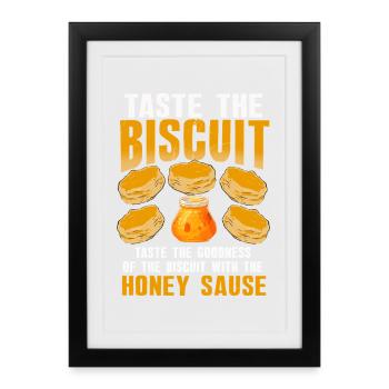 Biscuit Bliss with Honey Sauce - Framed poster (27 × 37 cm) - black - Front