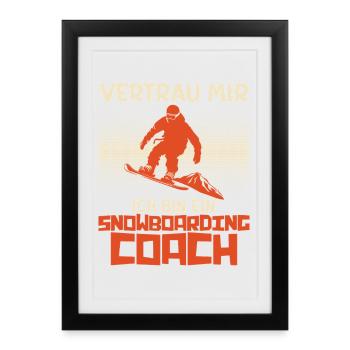 Entraîneurs de snowboard CROYEZ-MOI, JE FAIS DU SNOWBOARD - Affiche encadrée (27 × 37 cm) - noir - Devant
