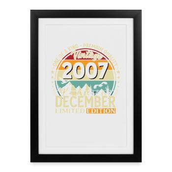 18e anniversaire Millésime de décembre 2007 - Affiche encadrée (27 × 37 cm) - noir - Devant