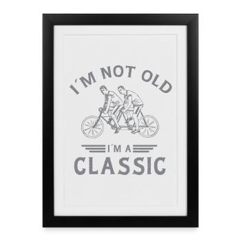 Vintage Tandem Cyclist Classic Saying Design - Framed poster (27 × 37 cm) - black - Front