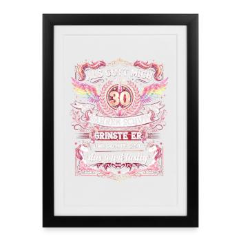 30e anniversaire : Ça va être amusant - Affiche encadrée (27 × 37 cm) - noir - Devant