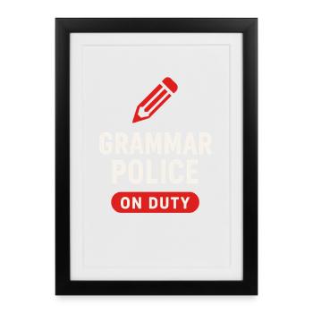 Grammar Oxford Comma Language Rules - Framed poster (27 × 37 cm) - black - Front