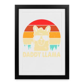 Daddy Llama - Framed poster (27 × 37 cm) - black - Front