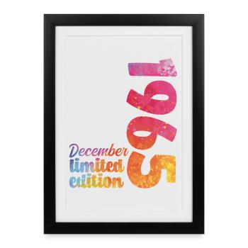 Cadeau D'anniversaire Décembre 1965 Anniversaire - Affiche encadrée (27 × 37 cm) - noir - Devant
