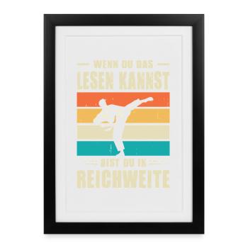 Cadeaux d’entraînement en karaté Entraînement en karaté - Affiche encadrée (27 × 37 cm) - noir - Devant