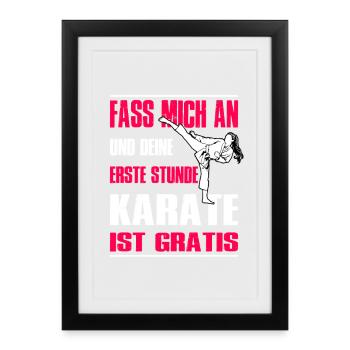 Cadeaux d’entraînement en karaté Entraînement en karaté - Affiche encadrée (27 × 37 cm) - noir - Devant