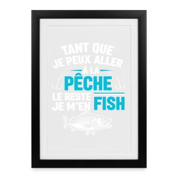 Angeln: Solange ich angeln kann, ist es mir egal - Gerahmtes Poster (27 × 37 cm) - Schwarz - Vorne