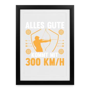 Tir à l’arc Tir à l’arc Tir à l’arc - Affiche encadrée (27 × 37 cm) - noir - Devant