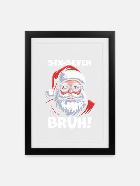 Weihnachtsmann Sechs Sieben - Gerahmtes Poster (27 × 37 cm) - Schwarz