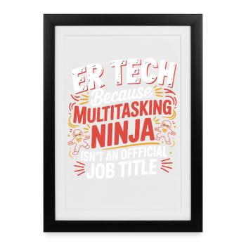 Tech Ninja: Multitasking Humor - Framed poster (27 × 37 cm) - black - Front