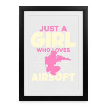 Juste une fille qui adore l’airsoft - Affiche encadrée (27 × 37 cm) - noir - Devant