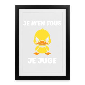 Canard Rebelle Je Juge - Affiche encadrée (27 × 37 cm) - noir - Devant