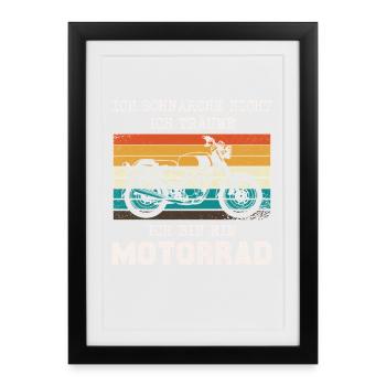 Vintage Motorcycle Dream Retro Stripes - Framed poster (27 × 37 cm) - black - Front