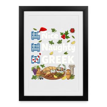 Belle fête grecque coquine - Affiche encadrée (27 × 37 cm) - noir - Devant