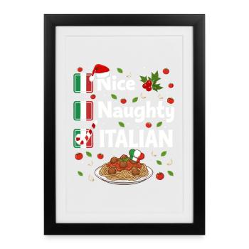 De belles pâtes italiennes de Noël coquines - Affiche encadrée (27 × 37 cm) - noir - Devant