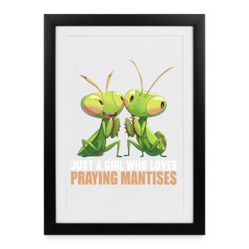 Praying mantises Praying mantis - Framed poster (27 × 37 cm) - black - Front