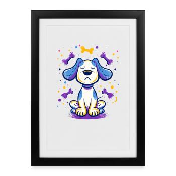 Accent fier d’os de chiot - Affiche encadrée (27 × 37 cm) - noir - Devant