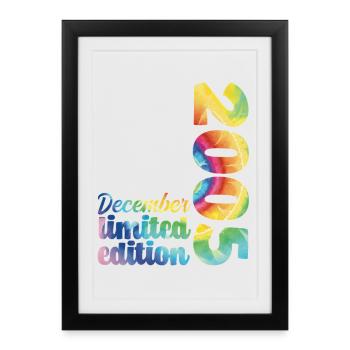 Anniversaire Décembre 2005 Cadeau Tie And Dye Tee - Affiche encadrée (27 × 37 cm) - noir - Devant