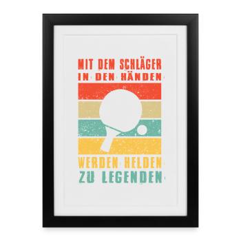 Table Tennis Players Gifts Table Tennis Outfits - Framed poster (27 × 37 cm) - black - Front