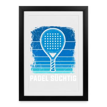 Hobby de padel Jeux de padel PASSIONNÉS de PADEL Plaisir - Affiche encadrée (27 × 37 cm) - noir - Devant