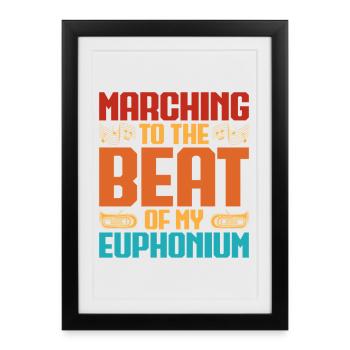 Marche Euphonium The Beat Baryton Marching Band - Affiche encadrée (27 × 37 cm) - noir - Devant