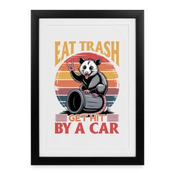 Drôle d’opossum - Affiche encadrée (27 × 37 cm) - noir - Devant