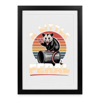 Drôle d’opossum - Affiche encadrée (27 × 37 cm) - noir - Devant