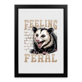 Drôle d’opossum - Affiche encadrée (27 × 37 cm) - noir - Devant