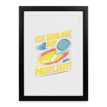 Padel Time Neon Hits - Framed poster (27 × 37 cm) - black - Front