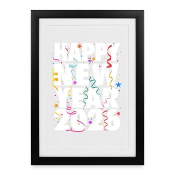 Frohes neues Jahr 2026 Countdown-Feier Festlich - Gerahmtes Poster (27 × 37 cm) - Schwarz - Vorne