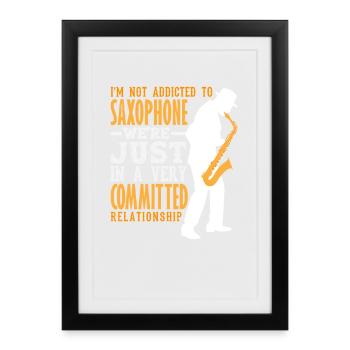 Saxophone, Hobby Musician, Band Member, Saxophonist - Framed poster (27 × 37 cm) - black - Front