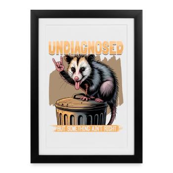 Drôle d’opossum - Affiche encadrée (27 × 37 cm) - noir - Devant