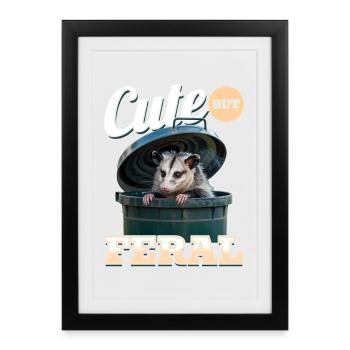 Funny Opossum - Framed poster (27 × 37 cm) - black - Front