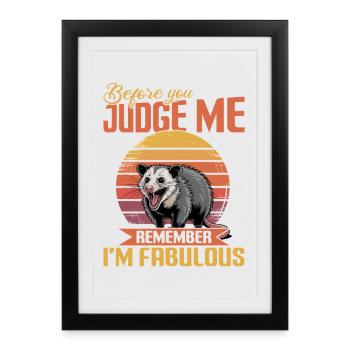 Drôle d’opossum - Affiche encadrée (27 × 37 cm) - noir - Devant
