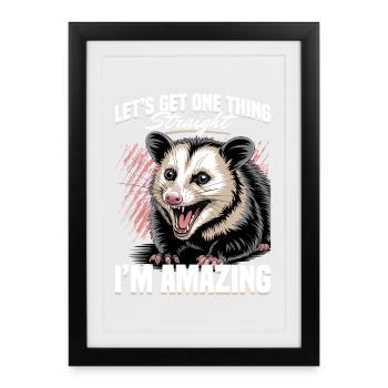 Drôle d’opossum - Affiche encadrée (27 × 37 cm) - noir - Devant