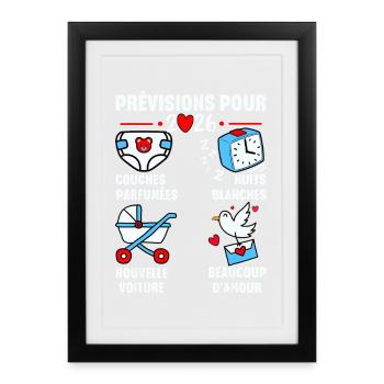 bientôt Papa 2026 Annonce Humour, Futur Papa 2026 - Affiche encadrée (27 × 37 cm) - noir - Devant
