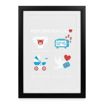 bientôt Papa 2026 Annonce Humour Futur Papa 2026 - Affiche encadrée (27 × 37 cm) - noir - Devant