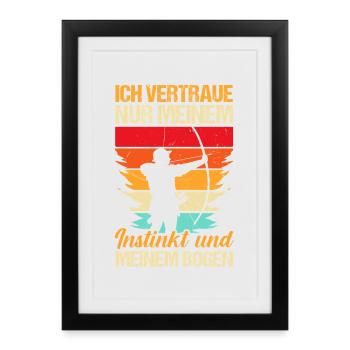 Tir à l’arc Tir à l’arc Tir à l’arc - Affiche encadrée (27 × 37 cm) - noir - Devant